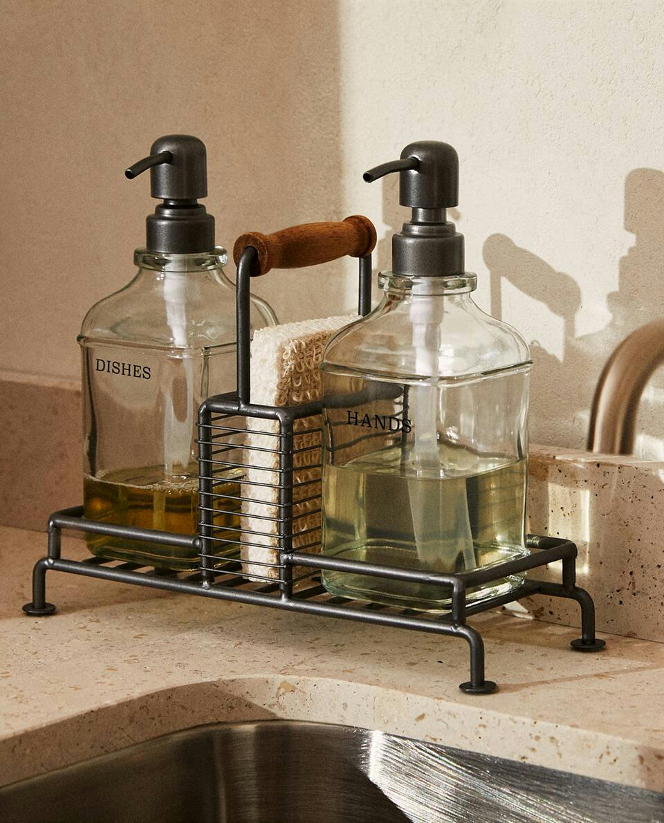 DISPENSADOR DOBLE CON SOPORTE