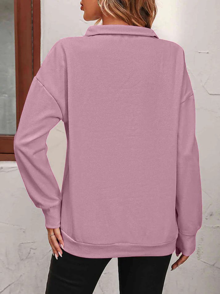 Sudadera con hombros caídos y cremallera para mujer