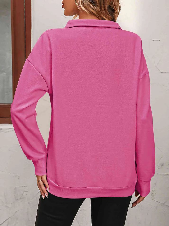 Sudadera con hombros caídos y cremallera para mujer