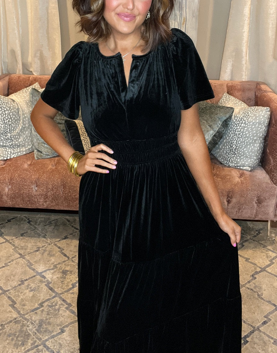 2024 New Women¸M? Velvet Tiered Maxi Dress (Buy 2 Free Shipping)
