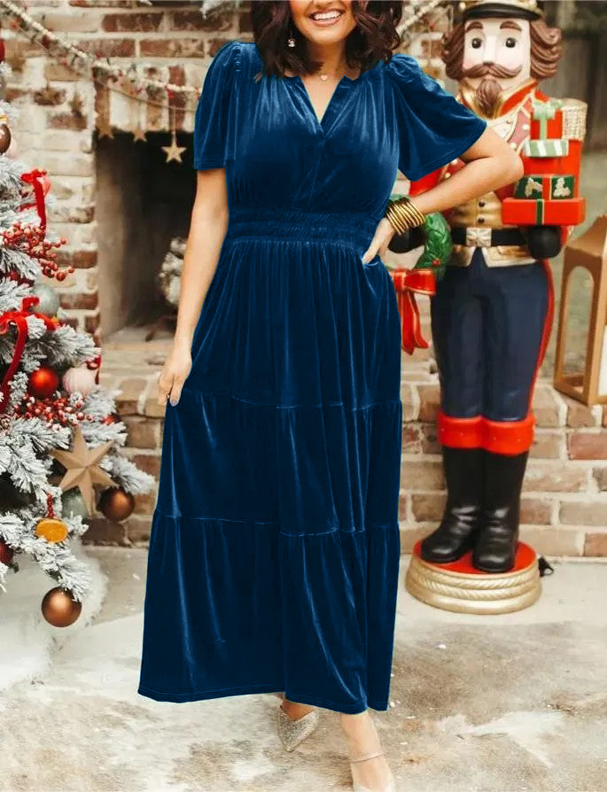 2024 New Women¸M? Velvet Tiered Maxi Dress (Buy 2 Free Shipping)