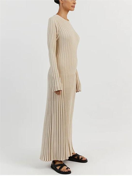 Vestido midi de punto con mangas, otoño 2024 (Compra 2 y envío gratis)