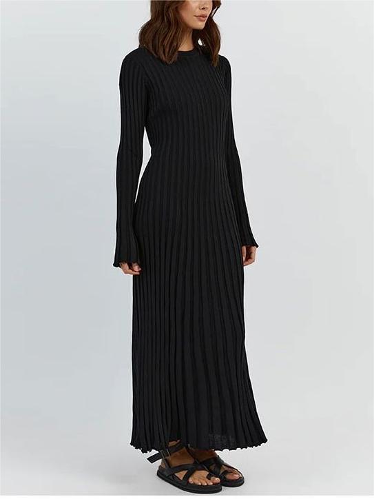 Vestido midi de punto con mangas, otoño 2024 (Compra 2 y envío gratis)