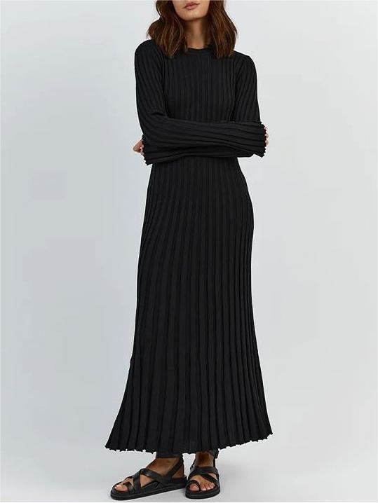Vestido midi de punto con mangas, otoño 2024 (Compra 2 y envío gratis)