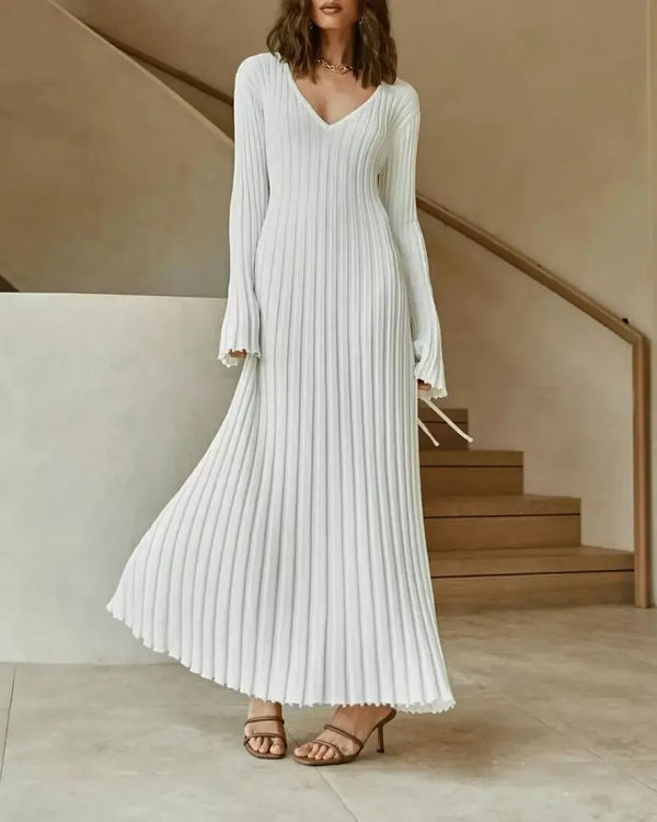 2024 Fall New Sleeved Knit Midi Dress (Buy 2 Free Shipping)