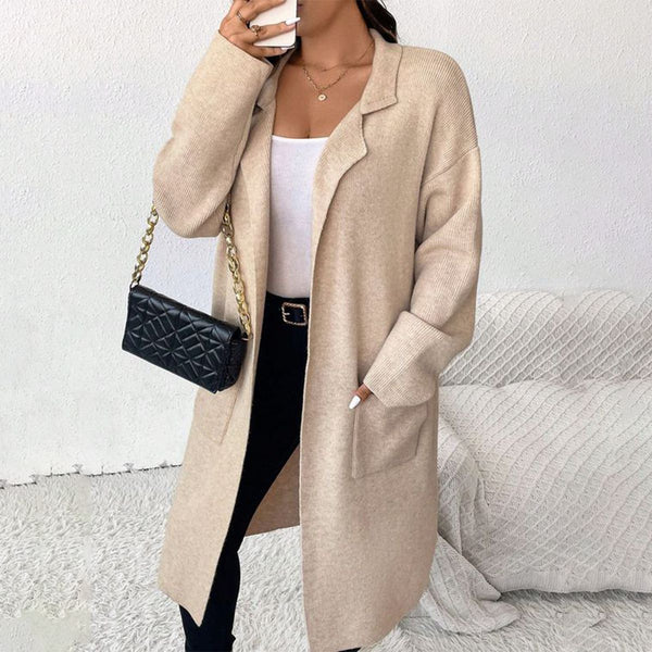 Classy Long Sleeve Plain Cardigan