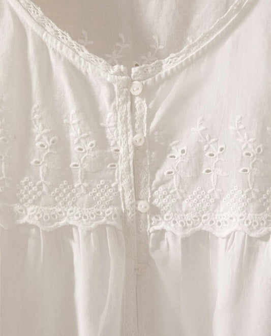 CAMISÓN DE ALGODÓN BORDADO 