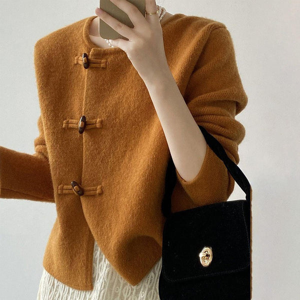 Tan Long Sleeve Plain Sweater