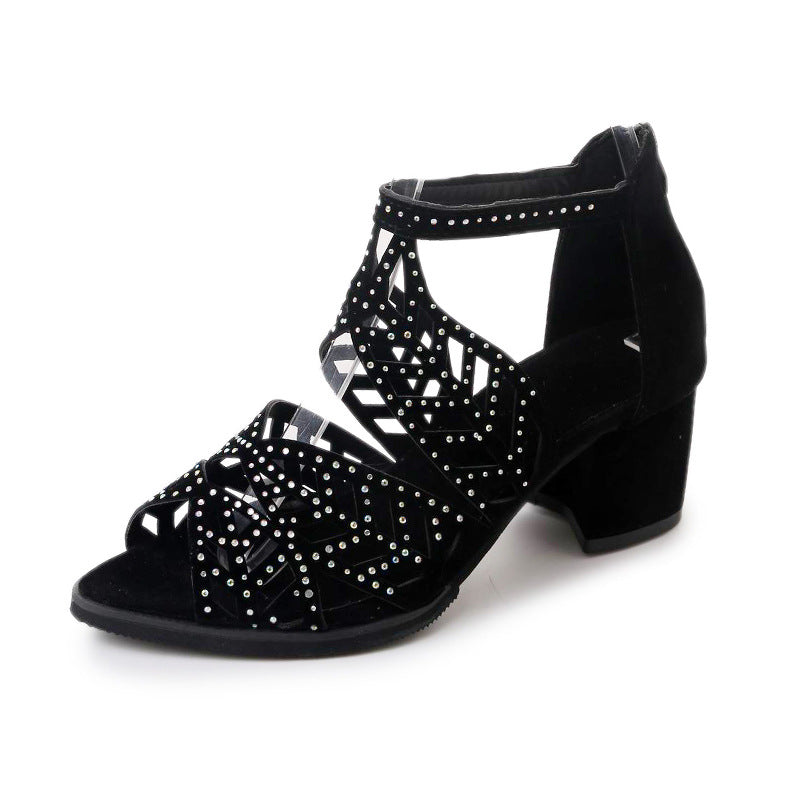 🔥VENTA FLASH 2024 50% DE DESCUENTO🔥Sandalias de tacón grueso con agujeros de moda para mujer 