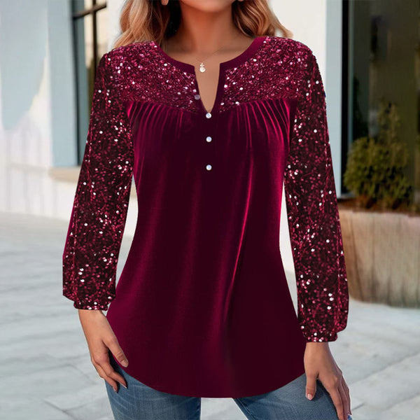 Burgundy Plain Long Sleeve Top