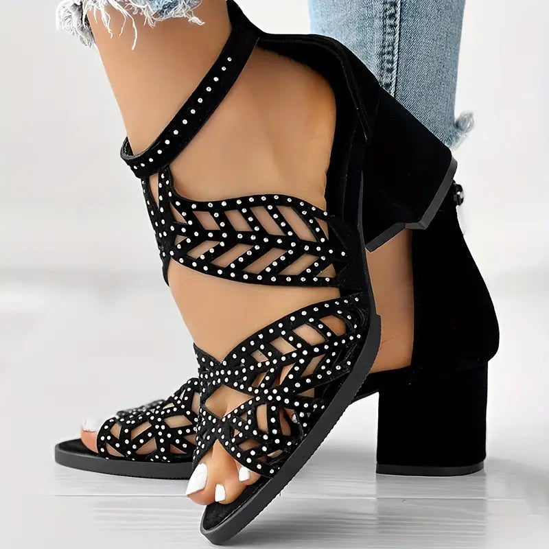 🔥VENTA FLASH 2024 50% DE DESCUENTO🔥Sandalias de tacón grueso con agujeros de moda para mujer 