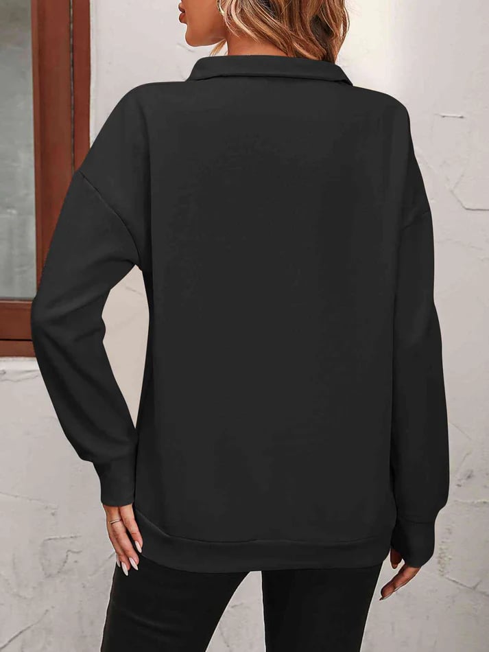 Sudadera con hombros caídos y cremallera para mujer