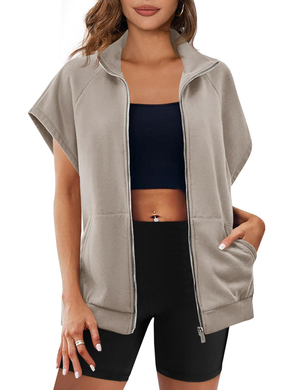 Women's Zip Up Sleeveless Sweatshirt With Pockets (Buy 2 Free Shipping)