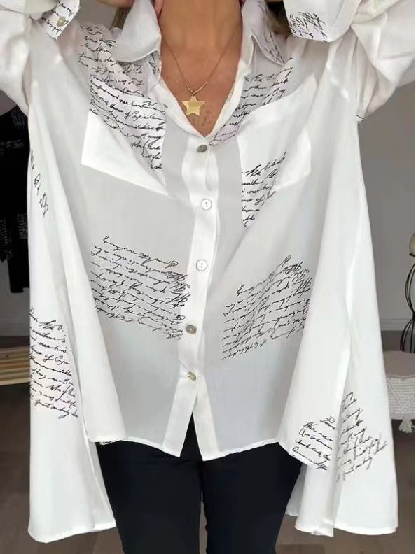 2024 New Letter Print Fashion Lapel Shirt (Buy 2 Free Shipping)