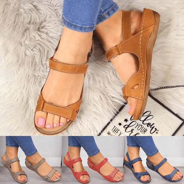 🔥ÚLTIMO DÍA 49% DE DESCUENTO - Sandalias de piel sintética premium para mujer 
